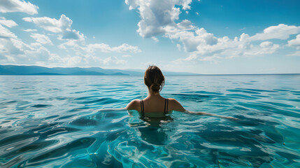 Poster - Woman Croatian Adriatic Sea