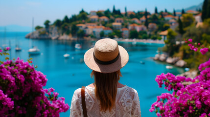 Wall Mural - Woman Croatian Coastal Town