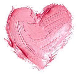 Canvas Print - PNG Heart shape brush stroke backgrounds pink white background.