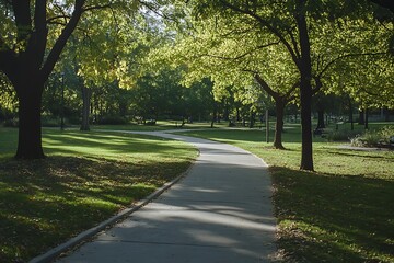 Wall Mural - Winding Path through Sunny Summer Park