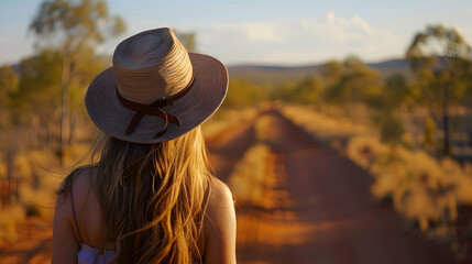 Canvas Print - Woman Australian Outback