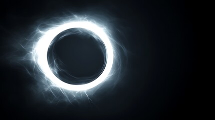 Wall Mural - abstract glowing halo in black space, mysterious ring