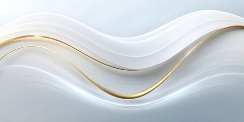 Wall Mural - modern white and gold wave illustration for sleek banners and desktop wallpapers