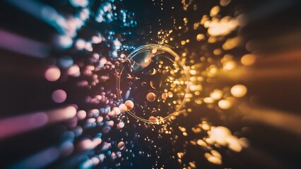 Background abstract image with defocused lights and circles