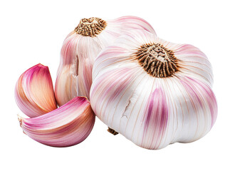 Fresh garlic bulbs with cloves, perfect for culinary use, adding flavor and aroma to dishes, and known for health benefits.