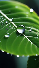 water droplets plant leaf symbolizing hydration needed healthy growth