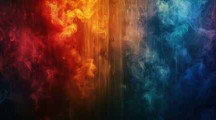 Wall Mural - Abstract Smoke Background Red Blue Wood Texture