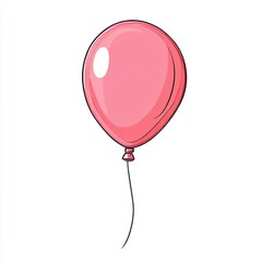 This pink celebration balloon features a pink balloon that floats against a white backdrop, adorned with colorful confetti, ideal for birthdays or festive occasions.