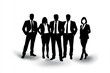 © Avr Di - The silhouette of a diverse team of business professionals standing together in unity represents the power of collaboration, strength, and solidarity.