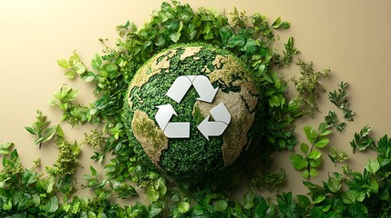 ecology and green environment and esg concept illustration design, recycling and using wastes concep
