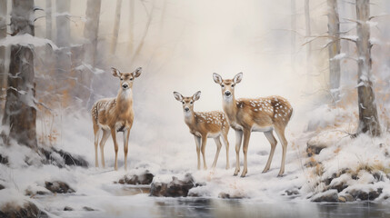 deer in snow