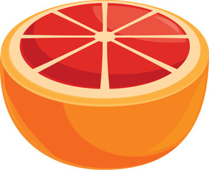 Canvas Print - Grapefruit cut in half, revealing its juicy, segmented interior