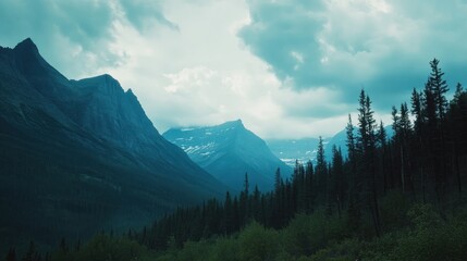 Wall Mural - Mountain Landscape with Foreground Forest