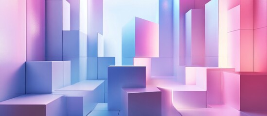 Wall Mural - Abstract cubes composition featuring a minimalist architectural background 3D illustration