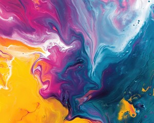 Wall Mural - vibrant marble backdrop featuring a liquid color effect abstract painting with a marble texture show