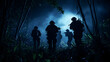 © Augusto - Military squad moves through dark jungle terrain stealthily