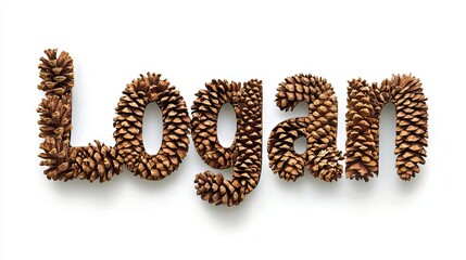 Wall Mural - Personalized postcard perfect for decor created in Small Pinecone Letters.