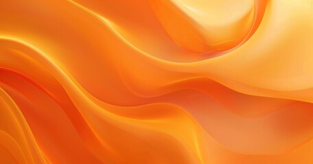 Wall Mural - A bright orange background with a wavy line