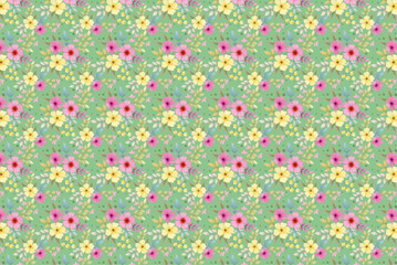 Wall Mural - Blooming midsummer meadow seamless pattern.