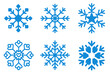 © Olga - Stylized blue snowflakes in various designs for winter themes 3