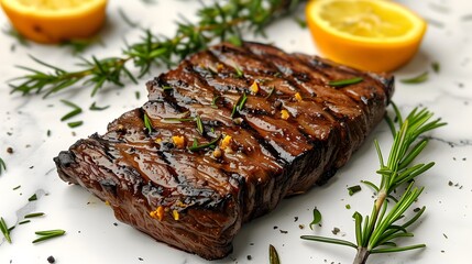 Rosemary and lemon steak.