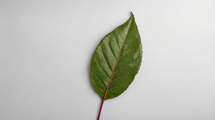 Wall Mural - Simple rose leaf with plain white background