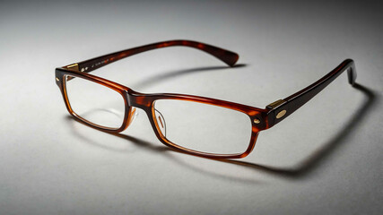 Pair of reading glasses with plain background