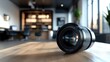 © Nas - Camera Lens on a Wooden Table