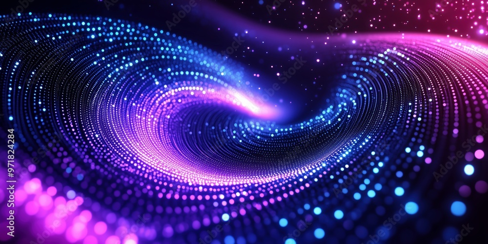 Abstract digital art of a swirling blue and purple background with ...