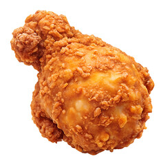 A delicious, crispy, golden brown fried chicken drumstick, perfect for culinary and food photography.