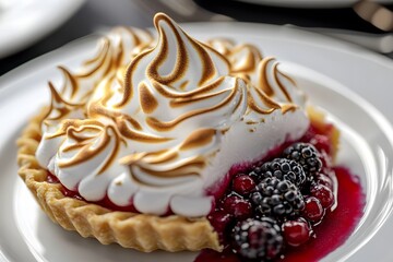 Poster - Delicious Meringue Tart with Berries