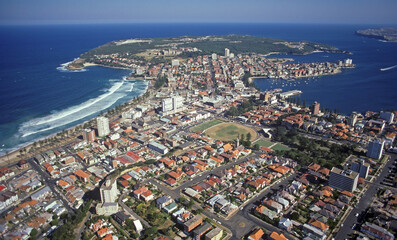 Wall Mural - aerial view of the sydney suburb of manly, new south wales, australia.