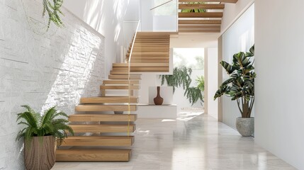 Wall Mural - Modern Interior Design with Staircase