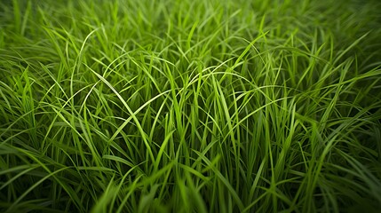 Canvas Print - Close-up of Lush Green Grass Blades