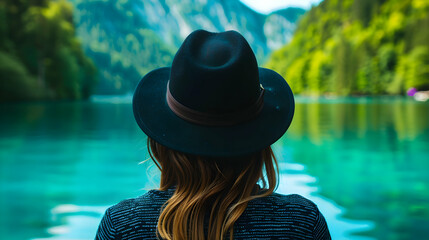 Canvas Print - Woman Slovenian Lake Bled