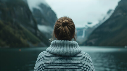 Poster - Woman Norwegian Fjord