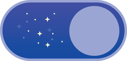 Wall Mural - blue toggle switch button with stars representing turning on night mode