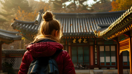 Sticker - Woman South Korean Temple