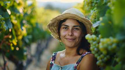 Canvas Print - Woman Spanish Vineyard