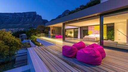 Wall Mural - Luxury Villa with Mountain View