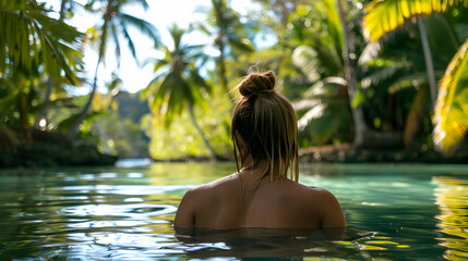 Canvas Print - Woman Tahitian Lagoon