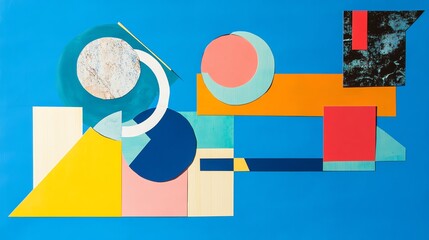 Poster - Abstract geometric art with colorful shapes and textures.