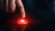 © Narongsag - Finger Pressing Red Button with Glowing Light
