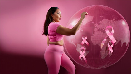 Wall Mural - Breast Cancer Awareness Month goes Global