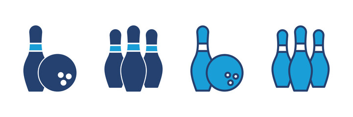 Bowling icon vector. bowling ball and pin icon. bowling pins