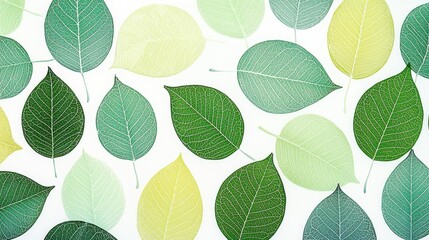 Sticker - Green Leaf Veins Pattern Texture Background