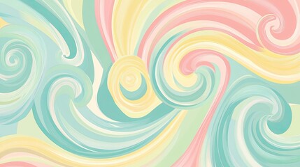 Abstract Pastel Swirls and Arcs