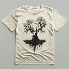 Wall Mural - Deer Antlers Tree Roots T shirt Design