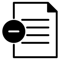 Sticker - file document with minus icon