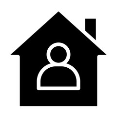 Sticker - home with user people icon